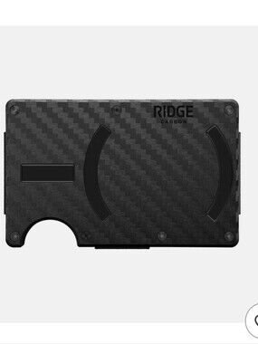 Ridge RFID Blocking Carbon Fiber 3K MagSafe Wallet - Black
